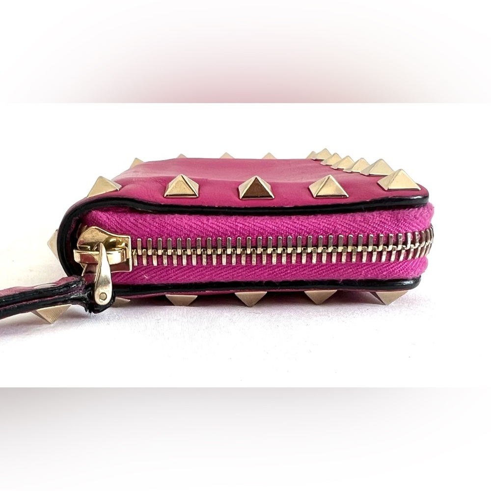Valentino Garavani Pink Studded Leather Wallet - Picture 2 of 9